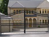 Gate 4 Distinct Arch top Wrought Iron Gates with Underground Automation Whirlow, Sheffield