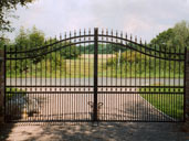 Gate 7 Large Manual opening Bow top wrought iron estate gates Sykehouse, Doncaster, South Yorkshire 