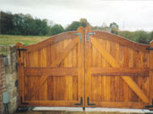 Gate T6 Automated Hard wood Gates (rear view) with  Underground Hydraulic Motors Rotherham