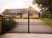 Gate17 Outward opening Electric Wrought Iron Gates South Yorkshire